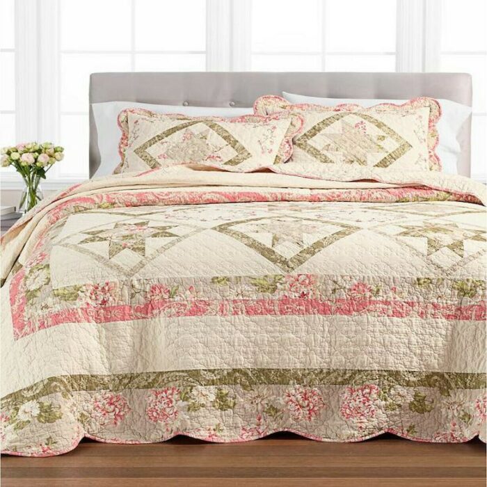 Martha Stewart Star Wreath Patchwork Bedspread