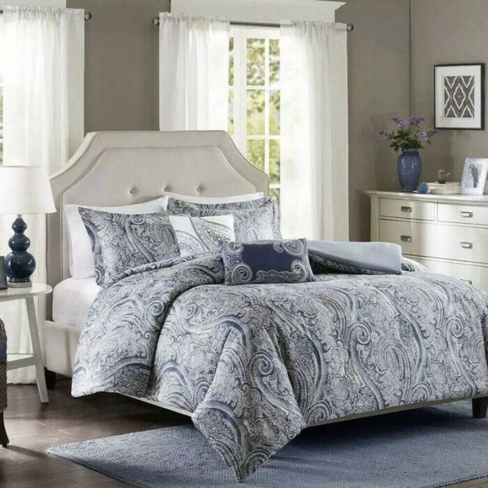 Harbor House Stella Cotton Paisley 5 Pc Full / Queen Duvet Set