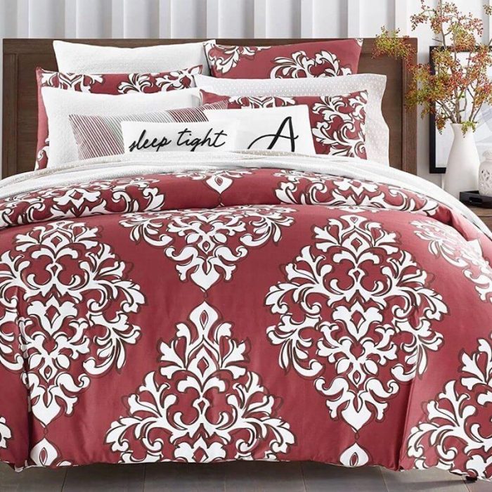 Charter Club Damask Designs Outline Damask Duvet Set Red