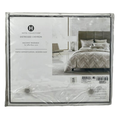 Hotel Collection Distressed Chevron King Bedskirt Gold Beige 2
