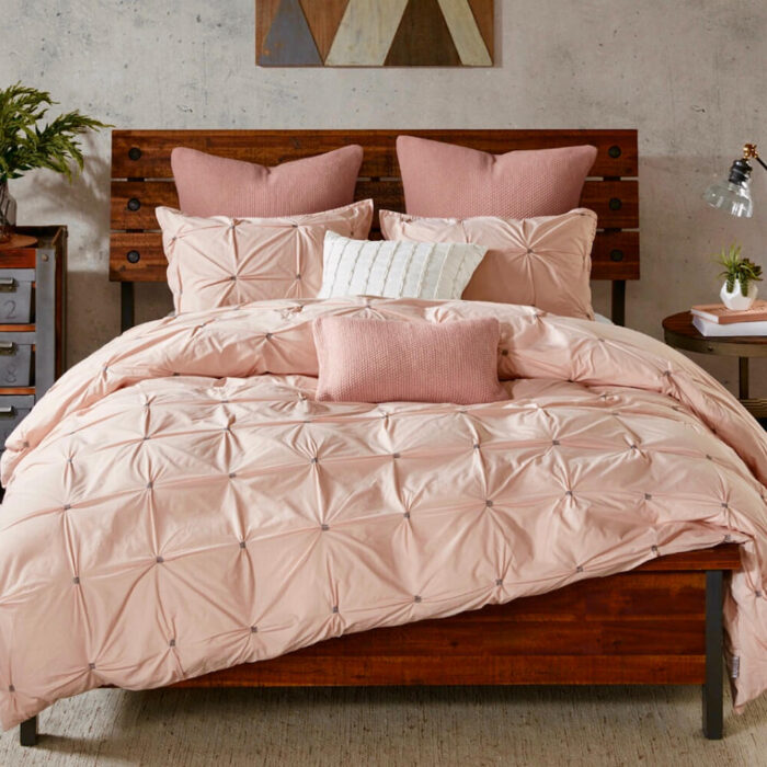 INK+IVY Masie Embroidered Blush Pink Full/Queen Duvet Cover + 2 Standard Shams