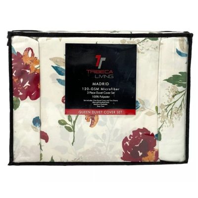 Tribeca Living Madrid Floral Printed Queen Duvet Set