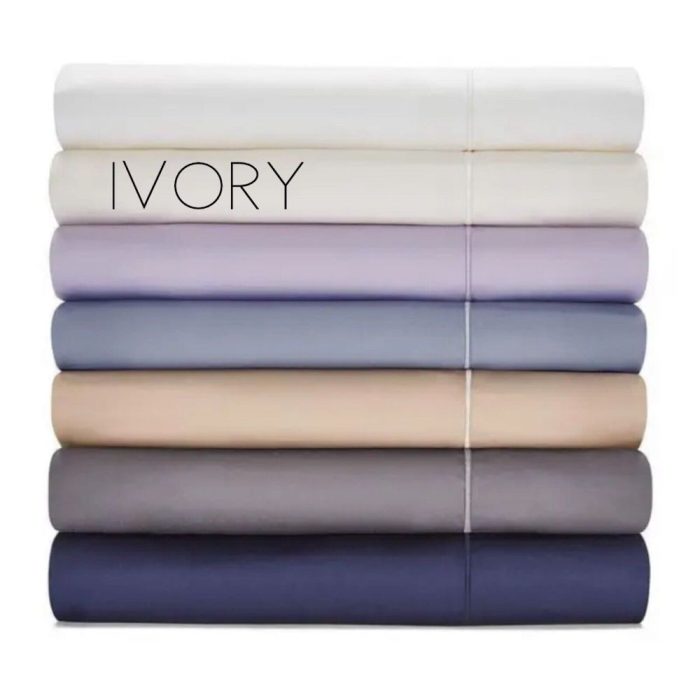 Hudson Park 500 Thread Count Flat Sheet Ivory