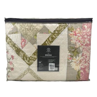 Martha Stewart Star Wreath Patchwork Design King Bedspread 2