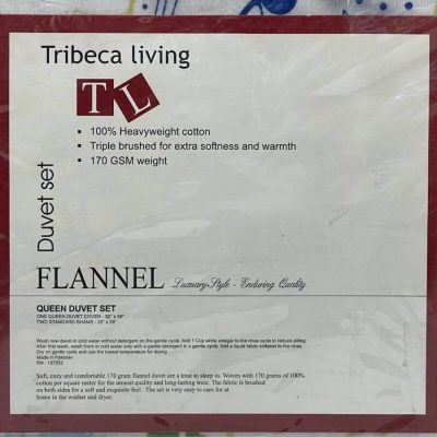 Tribeca Living Paisley Garden Cotton Flannel Queen Duvet Set 5