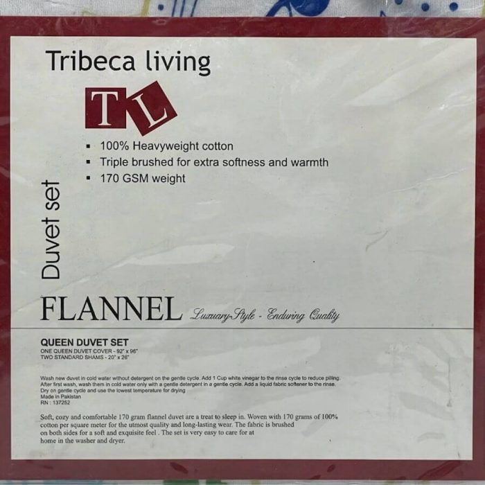 Tribeca Living Paisley Garden Cotton Flannel Queen Duvet Set 5