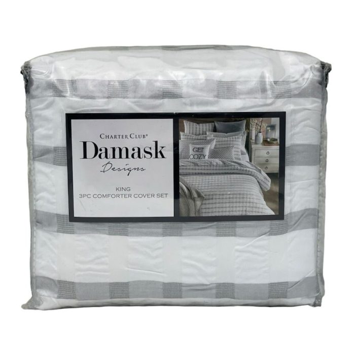 Charter Club Damask Designs Seersucker King Duvet Set 5
