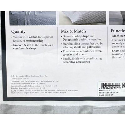 Charter Club Damask Designs Seersucker King Duvet Set 7
