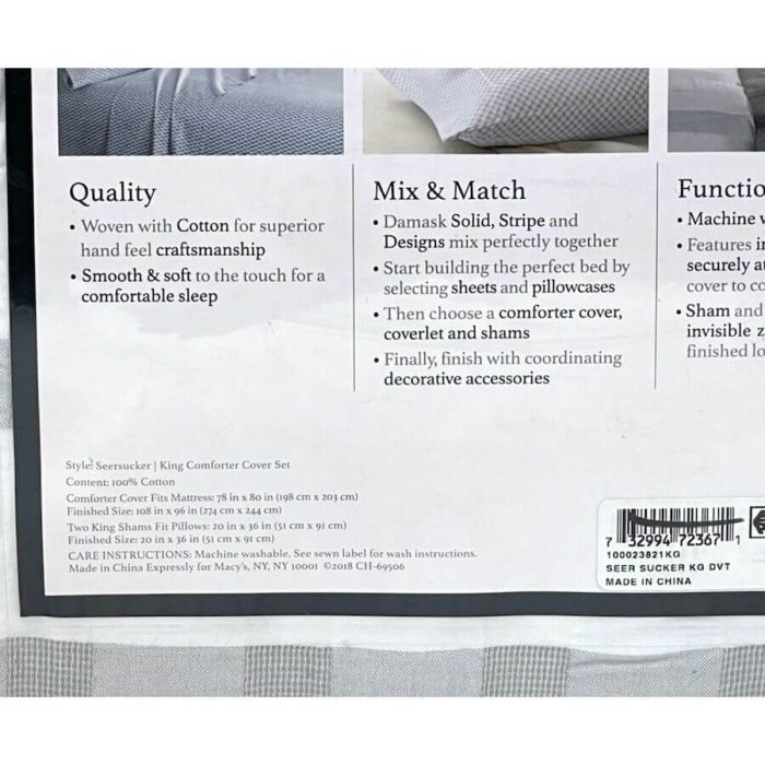 Charter Club Damask Designs Seersucker King Duvet Set 7