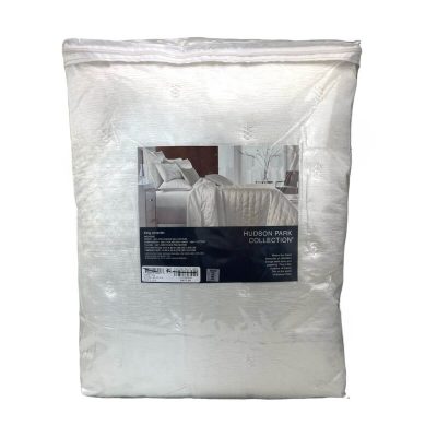 Hudson Park Nouveau King Coverlet Ivory 2