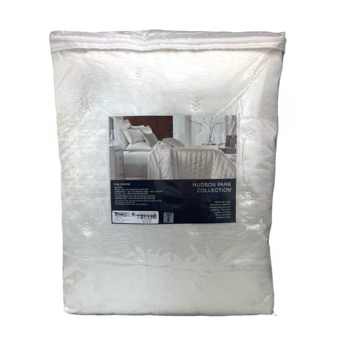 Hudson Park Nouveau King Coverlet Ivory 2
