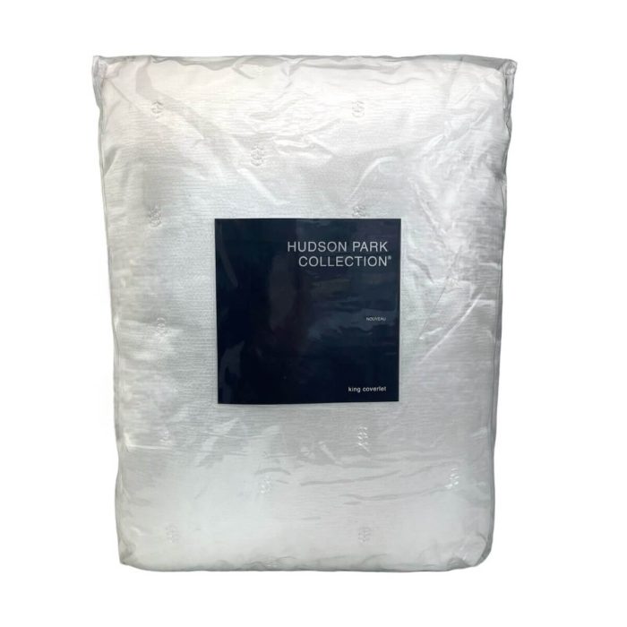 Hudson Park Nouveau King Coverlet Ivory