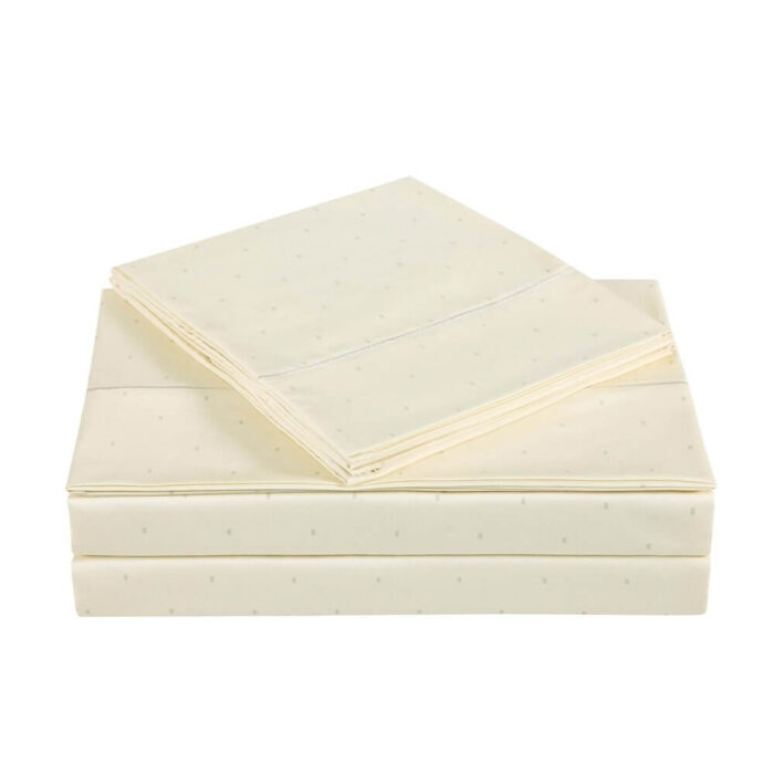 Charisma 310 Thread Count Cotton Dot Sateen KING Sheet Set SWEET CORN