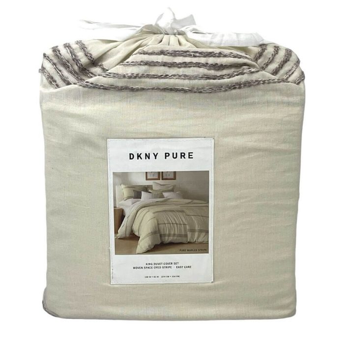 DKNY Donna Karan Pure Marled Stripe King Duvet Set 2