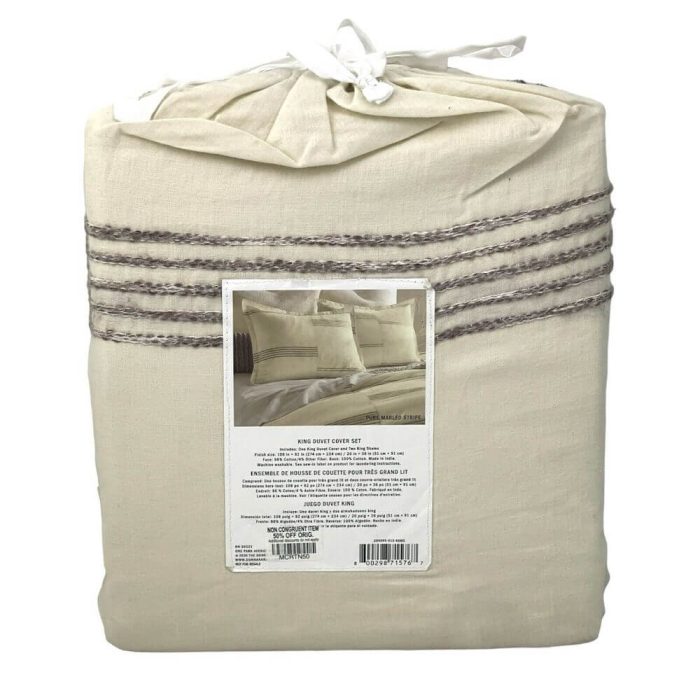 DKNY Donna Karan Pure Marled Stripe King Duvet Set 3