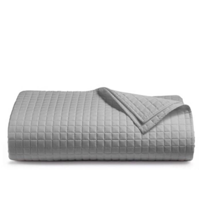 Hotel Collection Basic Grid Coverlet Dove Grey