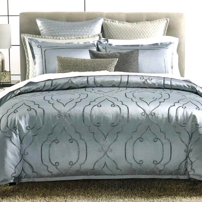 Hudson Park Embroidered Tile Duvet Cover