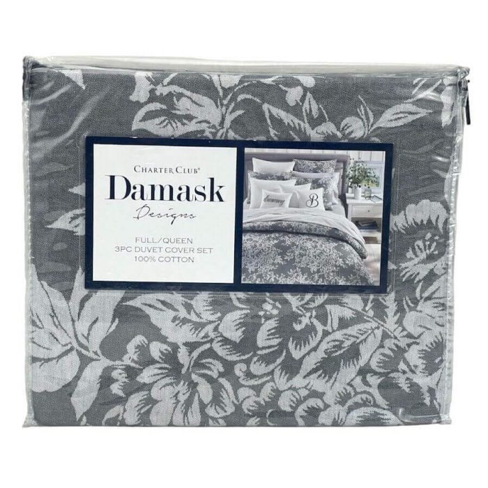 Charter Club Damask Designs Woven Floral Full/Queen Duvet Set 3