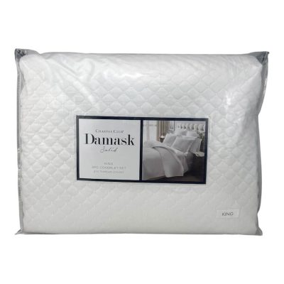 Charter Club Damask Quilted King Coverlet Set White