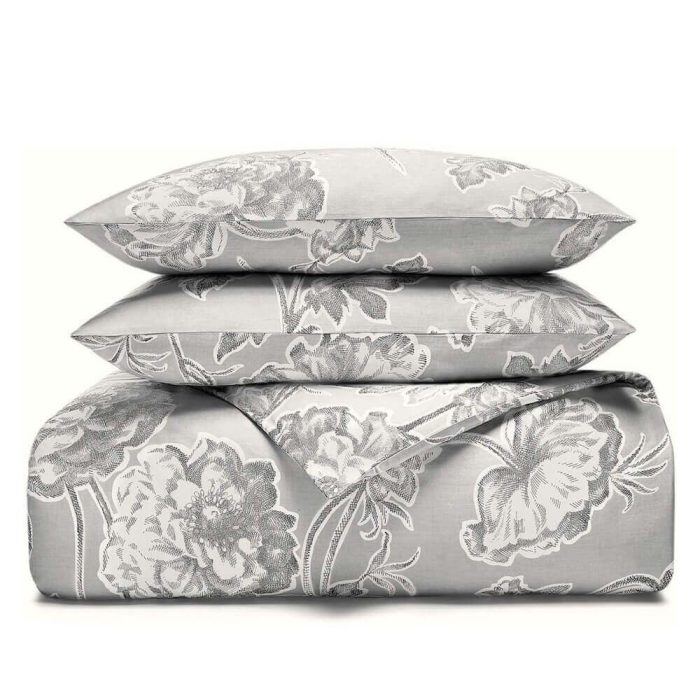 Charter Club Damask Designs Engraved Flower Duvet Set