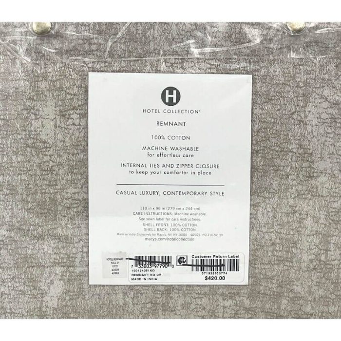 Hotel Collection Remnant King Duvet Cover Beige 5