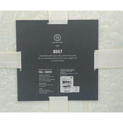Martha Stewart Medallion Tufted Velvet Quilt Ivory 5