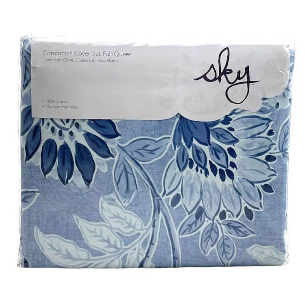 Sky Eliza Collection Full-Queen Duvet Set Blue 3 Sky Eliza Collection Full/Queen Duvet Set Blue 3