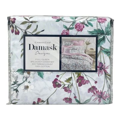 Charter Club Damask Designs Floral Vines Full/Queen Duvet Set 3