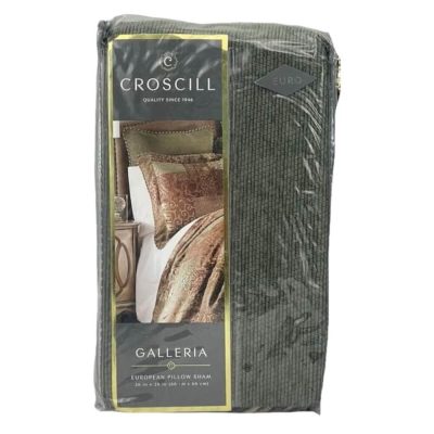 Croscill Galleria Brown Collection Euro Sham Teal
