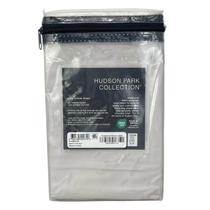 Hudson Park 680 Thread Count Euro Sham Silver 2