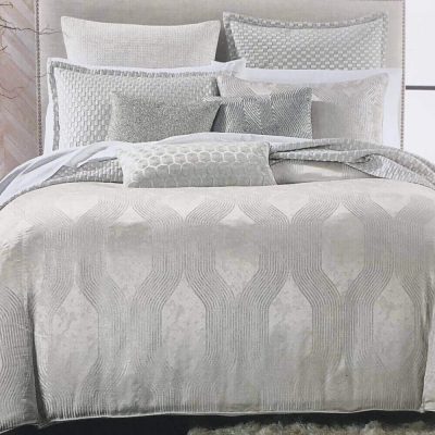 Hudson Park Aurora Kint Euro Sham Silver 2