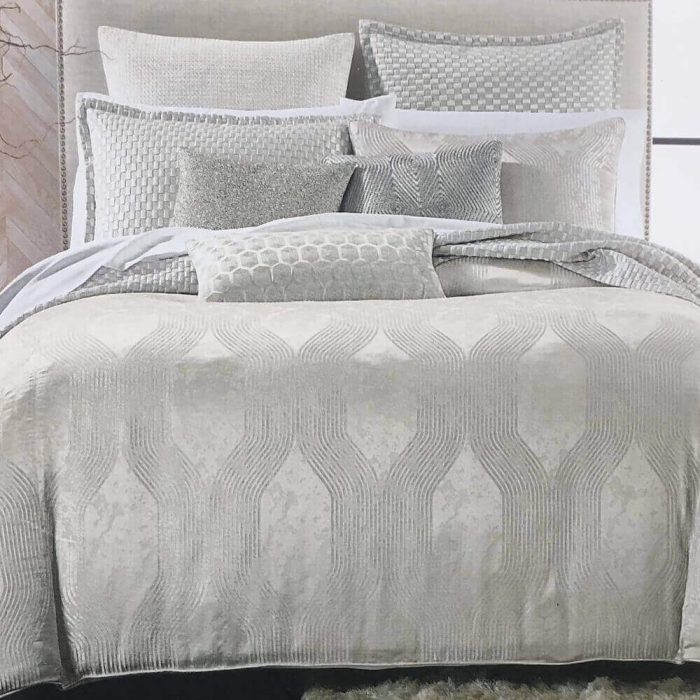 Hudson Park Aurora Kint Euro Sham Silver 2
