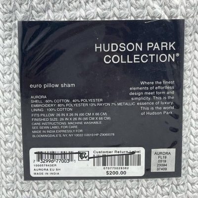 Hudson Park Aurora Kint Euro Sham Silver 5