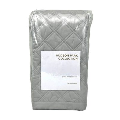 Hudson Park Double Diamond Quilted EURO Sham Silver 2
