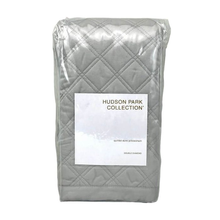 Hudson Park Double Diamond Quilted EURO Sham Silver 2