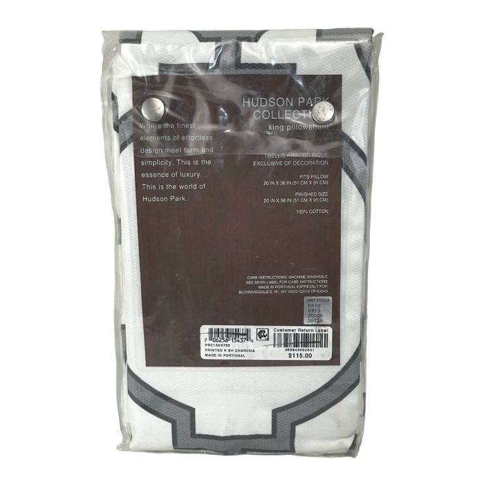 Hudson Park Trellis Printed Pique King Sham 4