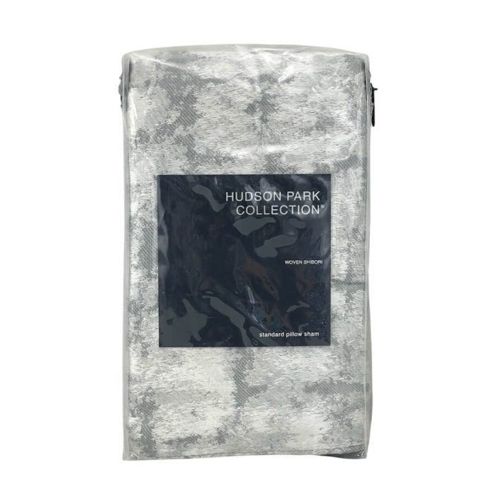 Hudson Park Woven Shibori Standard Sham Light Slate 3