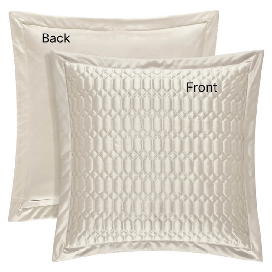 J Queen New York Satinique Quilted Euro Sham Natural Ivory