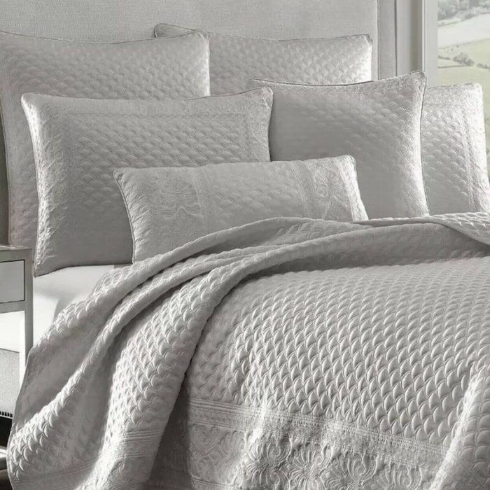 J Queen New York Zilara Quilted Sham Silver