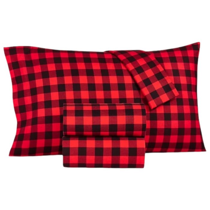 Martha Stewart Buffalo Check Flannel Sheet Set