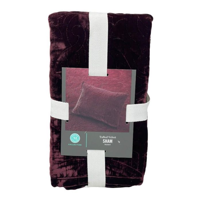 Martha Stewart Medallion Tufted Velvet Quilted Standard Sham 3