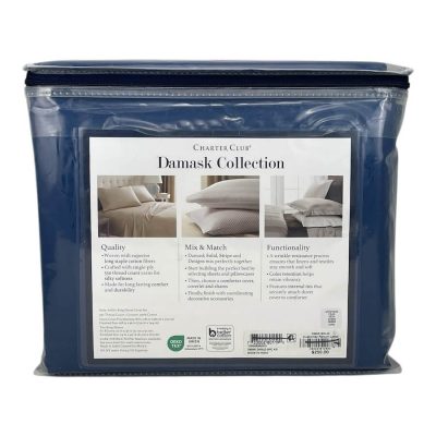 Charter Club Damask Solid 3 Piece King Duvet Set Navy Peony 2