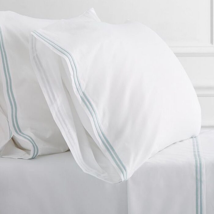 Hudson Park Italian Linens STANDARD Pillowcases Opaline on White