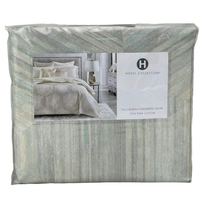 Hotel Collection Luster Geo FULL / QUEEN Duvet Cover Beige / Gray
