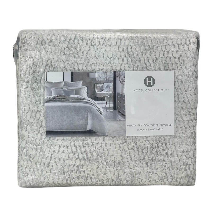 Hotel Collection Tessellate Full-Queen Duvet Set Silver