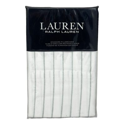 Ralph Lauren Spencer Stripe STANDARD Pillowcases Sage