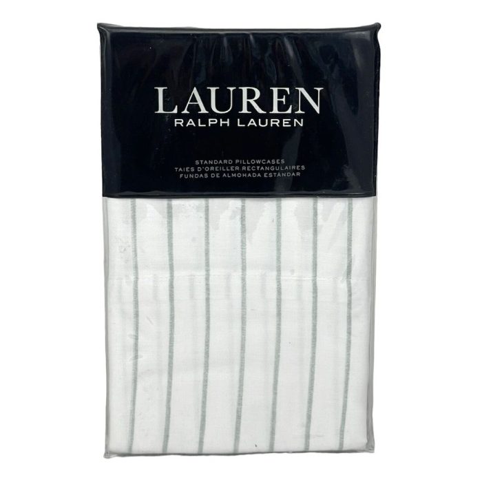 Ralph Lauren Spencer Stripe STANDARD Pillowcases Sage