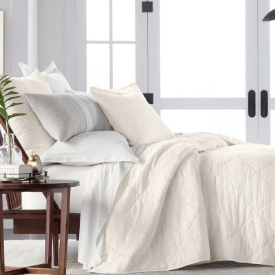 Hotel Collection Diamond Dobby Quilted Euro Sham Natural 4