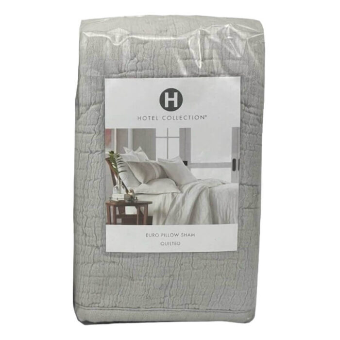 Hotel Collection Dobby Diamond Quilted Euro Sham Gray