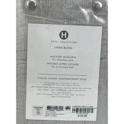 Hotel Collection Dobby Diamond Quilted Euro Sham Gray 2